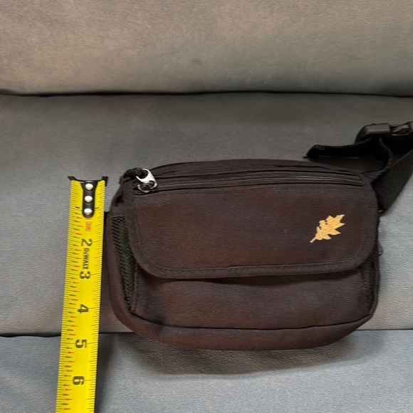 Black Crossbody Bag with Gold Leaf Accent - Picture 5 of 6